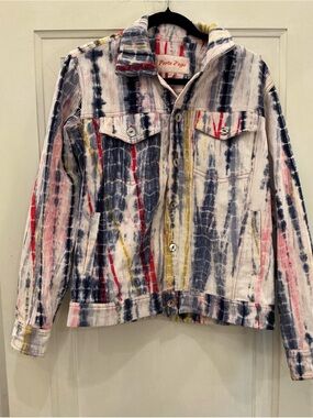 Perte D'ego Multicolor Shibori Corduroy Trucker Jacket XS